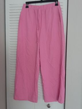 Ci Sono Pink Wide-Leg Drawstring Pants